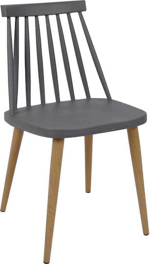 Lavida Kitchen Polypropylene Chair Anthracite 43x48x77cm 4pcs