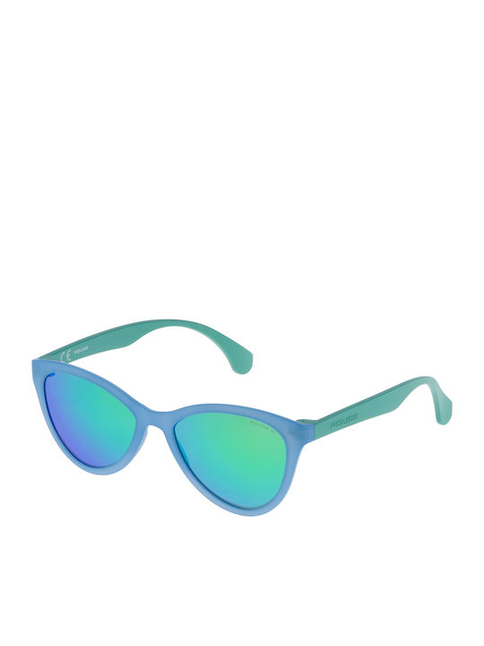 Police Damen Sonnenbrille mit Blau Kunststoff G...