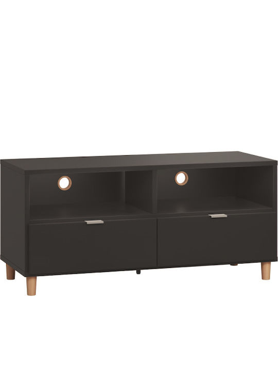 TV Stand Wooden Simple Black L120xW45xH56cm