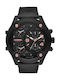 Diesel Boltdown Watch Chronograph Battery with Black Leather Strap