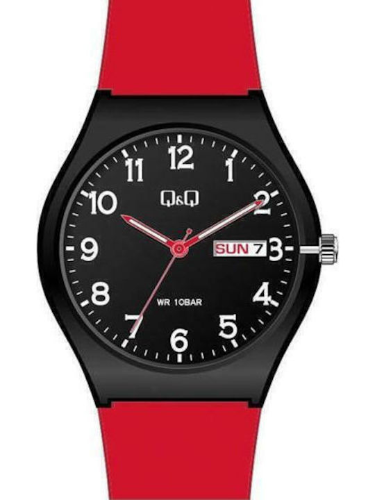 Q&Q Ανδρικό Ρολόι 38mm Μπαταρίας με Κόκκινο Καο...