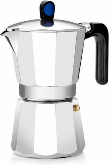 Monix 23345 Stovetop Espresso Pot for 6Cups Inox Silver
