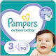 Pampers Tape Diapers Active Baby No. 3 for 6-10kg 90pcs