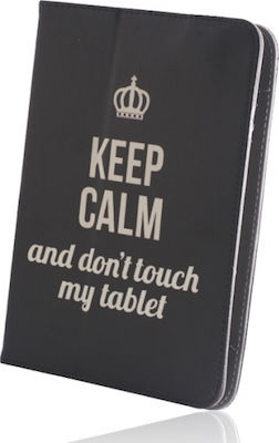 Keep Calm Klappdeckel Synthetisches Leder Schwarz (Universal 9-10,1 Zoll) KEEPUTC10