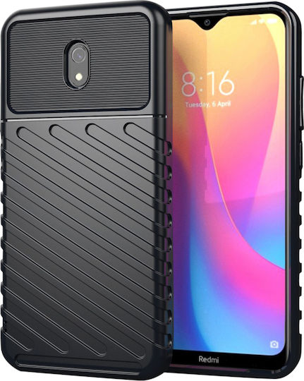Hurtel Thunder Series Umschlag Rückseite Kunststoff Schwarz (Redmi 8A)