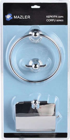 Mazler MHLO-93-10B Wall-mounted Сет Аксесоари за Баня Металик Сребрист 3бр