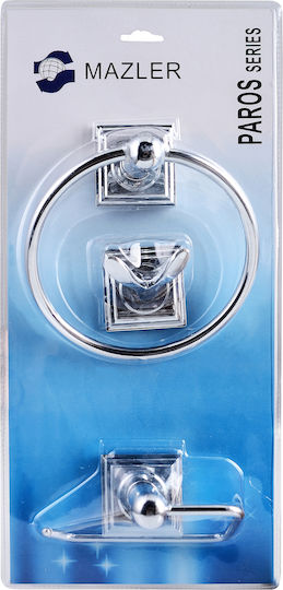 Mazler MHL4-93-10B Wall-mounted Сет Аксесоари за Баня Металик Сребрист 3бр