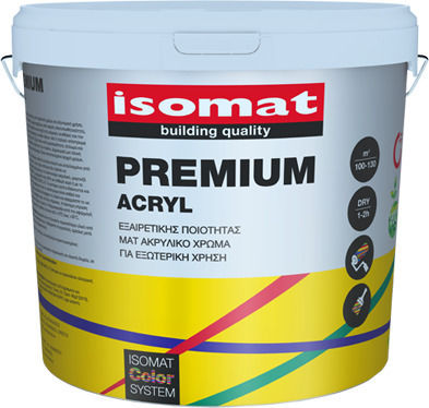 Isomat Premium Acryl Plastic Acrilyc Paint for Exterior Use White 3lt