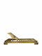 Deckchair Wooden Beige 200x68x14cm.