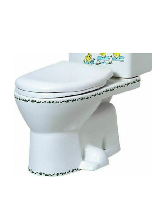 Huida Bebe Decor Παιδική Λεκάνη Δαπέδου Κάτω Σιφόνι Λευκή