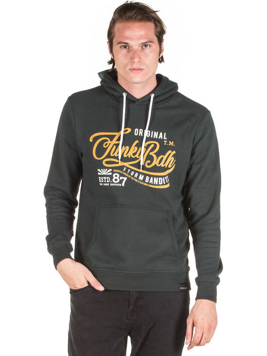 Funky Buddha Men's Sweatshirt with Hood and Pockets Green