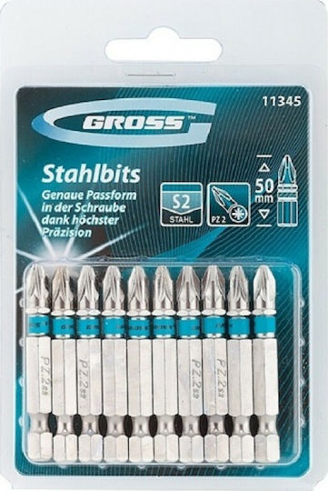 Gross Set 10 Biți Șurubelniță Cruce / Allen