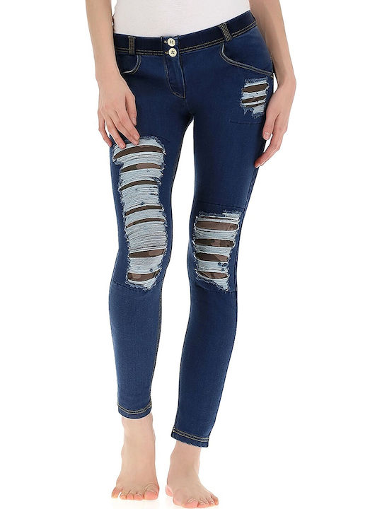 Wr.Up Skinny Regular Rise Women's Long Everyday Legging Push Up Blue