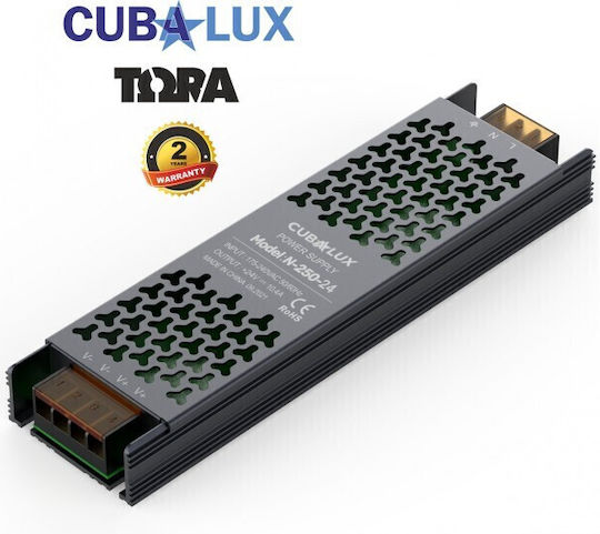 Cubalux Τροφοδοτικό LED IP20 Ισχύος 250W με Τάση Εξόδου 24V