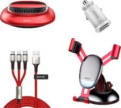 Baseus Gift Set Car Mobile Mount Red