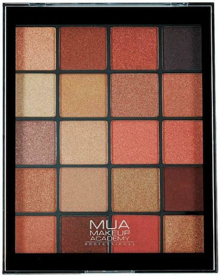 MUA 20 Shade Eye Shadow Palette Pressed Powder Molten Metals 22gr