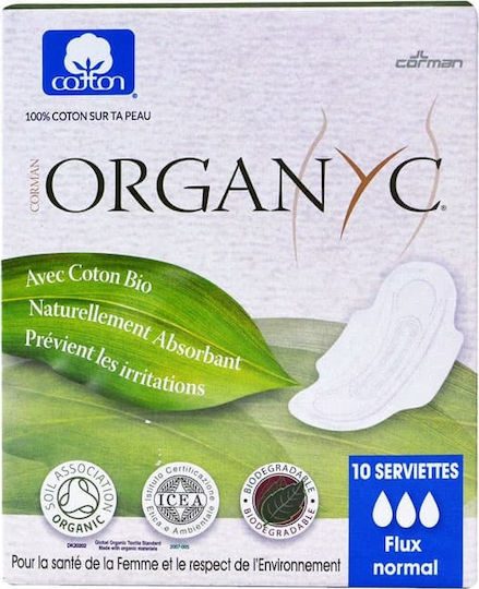 Organyc Flux Normal Σερβιέτες με Φτερά 10τμχ
