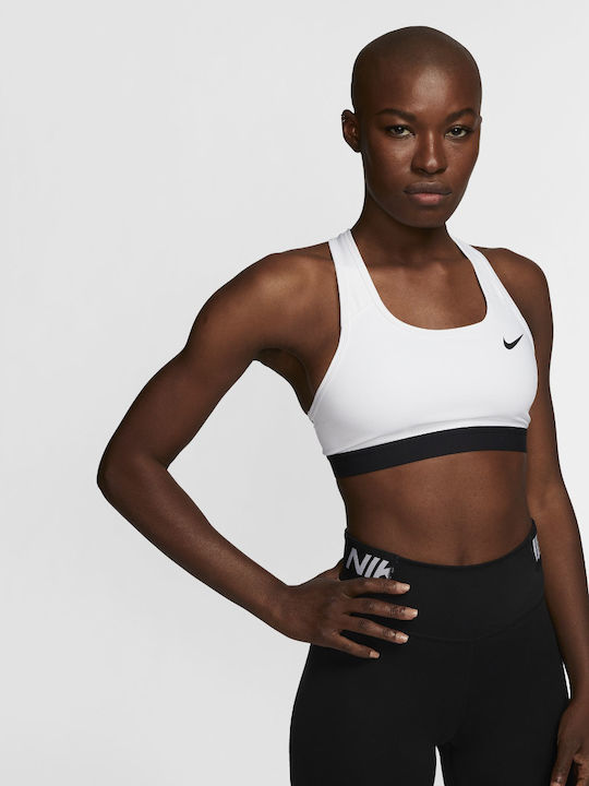 Nike Dri-Fit Swoosh Γυναικείο Αθλητικό Μπουστάκι Λευκό