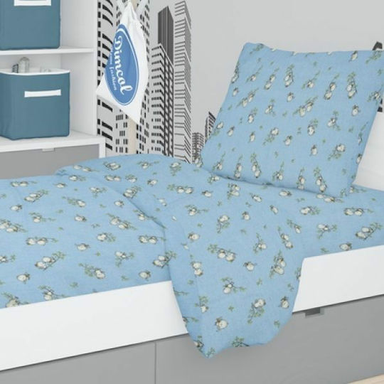 Dimcol Birds Față de pernă pentru copii din bumbac 100% 50x70cm 14 Sky Blue