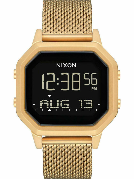 Nixon Τhe Siren Milanese Digital Ceas de Damă cronograf cu Auriu Brățară Metalică