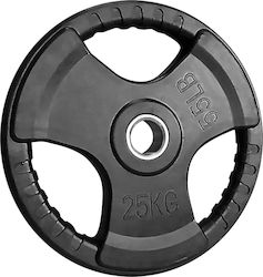 Optimum Hantelscheibe Olympischer Typ Gummi 1 x 25kg Innendurchmesser Φ50mm mit Griffen