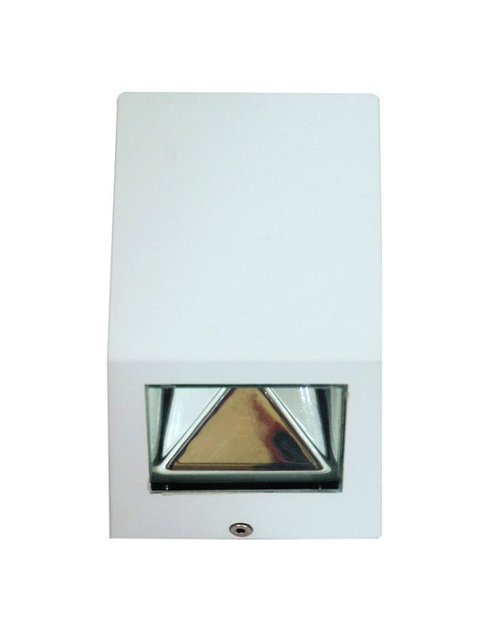ARlight CT 8107 WH Wall-Mounted Outdoor Ceiling Light LED IP44 5W with Natural White Light Double Beam 8.5x8.5x10.5εκ.