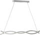 Trio Lighting Wave Pendant Light LED Rail with Warm White Light Silver