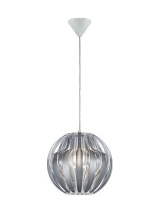 Trio Lighting Pumkin Pendant Light Suspension for Socket E27 Silver