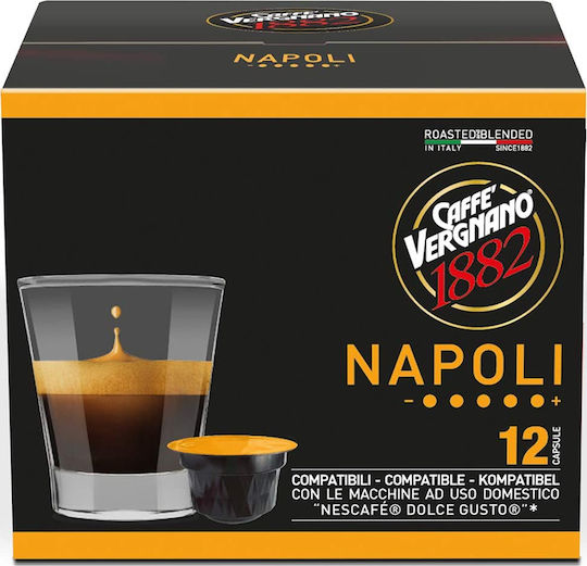 Caffe Vergnano 1882 Κάψουλες Espresso Napoli Συμβατές με Μηχανή Dolce Gusto 12caps
