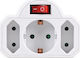 Sonora PAW121 T-Shaped Wall Plug 3 Positions with Switch