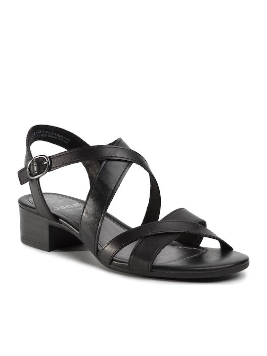 Jana Anatomic Leather Women's Sandals Black