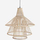 Madam Stoltz Bamboo Ceiling Lamp D3 Vintage Κρεμαστό Φωτιστικό Μονόφωτο με Ντουί E27 σε Μπεζ Χρώμα