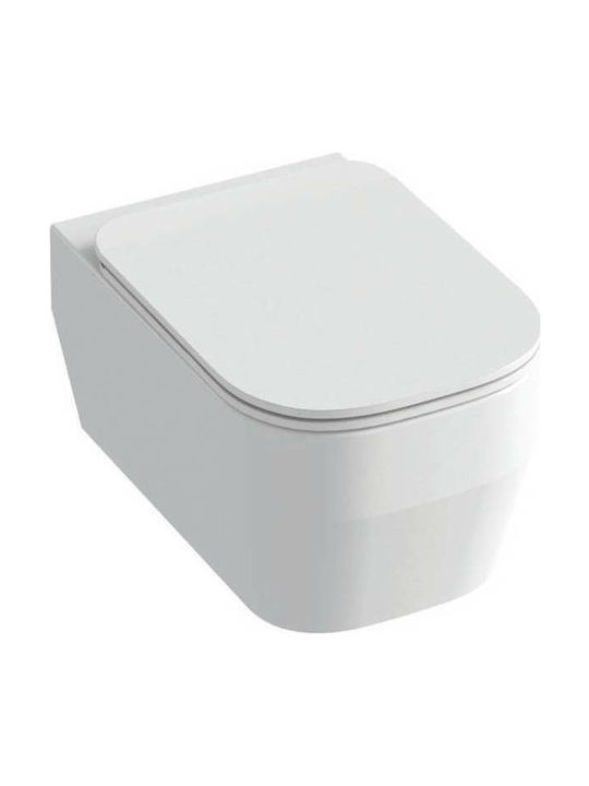 Orabella Tutto Evo Rimless Wall-Mounted Toilet Rimless with Slim Cover Soft Close White