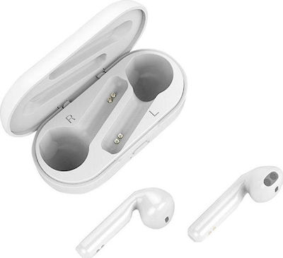 L8 Earbud Bluetooth Handsfree Earphones with Charging Case Whitά