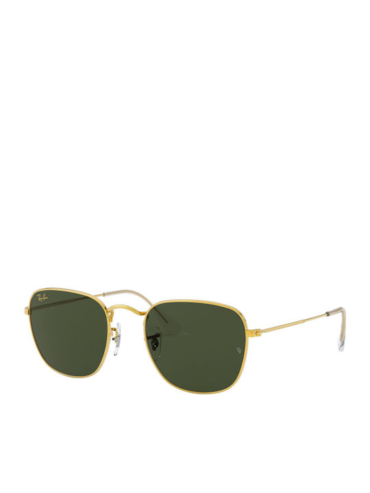 Ray Ban Frank Unisex Sunglasses with Gold Metal Frame and Green Lens RB3857 919631