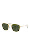Ray Ban Frank Unisex Sunglasses with Gold Metal Frame and Green Lens RB3857 919631