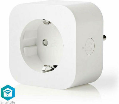 Nedis Smart Plug Schuko Type F 10A Μονή Εξωτερική Πρίζα Ρεύματος Wi-Fi Λευκή