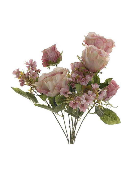 Inart Bouquet of Artificial Flowers Pink 35cm 1pcs
