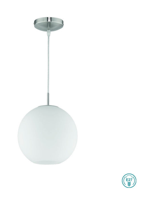 Trio Lighting Moon Висящо Осветително тяло Единична светлина за Цокъл E27 Бял