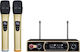 Elekom Kabelloses Dynamisch Mikrofon EK-9902 Handheld Stimme in Gold Farbe ЕК-9902