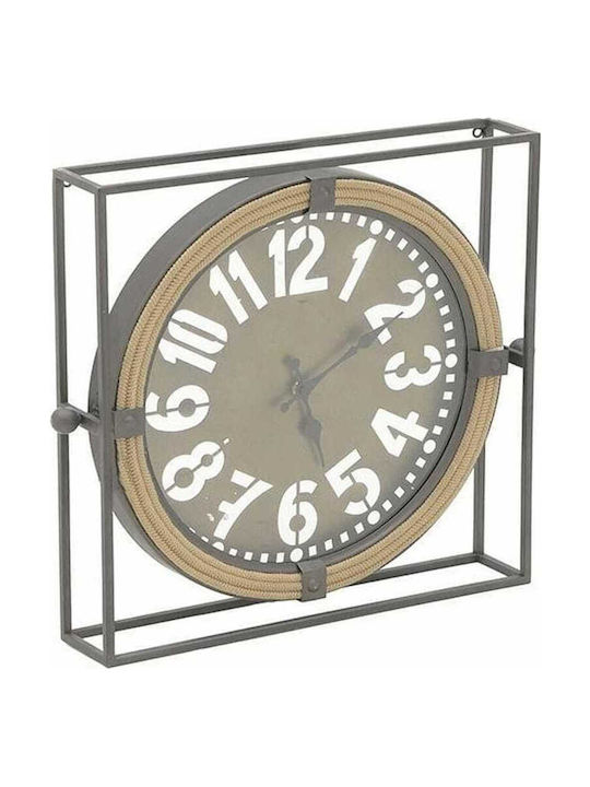 Inart 3D Ρολόι Τοίχου Μεταλλικό Μπεζ 49x44cm