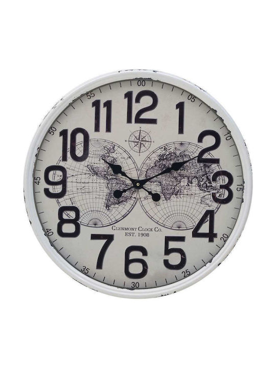 Inart Wanduhr Hölzernes Ecru Ø60cm