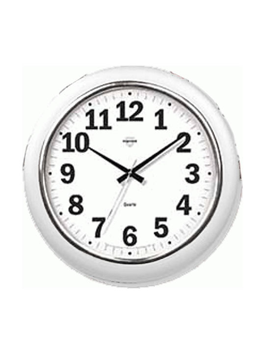 Virtime Wanduhr Kunststoff Weiß Ø30cm