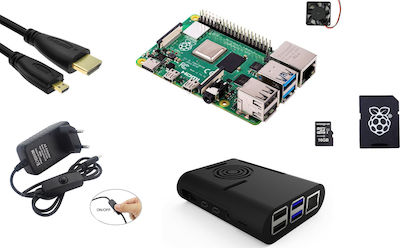 Raspberry Pi 4 Model B Low Budget Kit Barebone (Cortex-BCM2711 / 2 GB RAM)