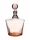 Inart Glass Liqueur Decanter with Stopper Pink