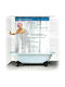 Social Network Shower Curtain 180x180cm Blue
