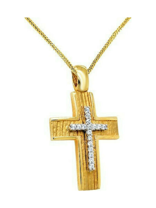 14K Gold Baptismal Cross with chain