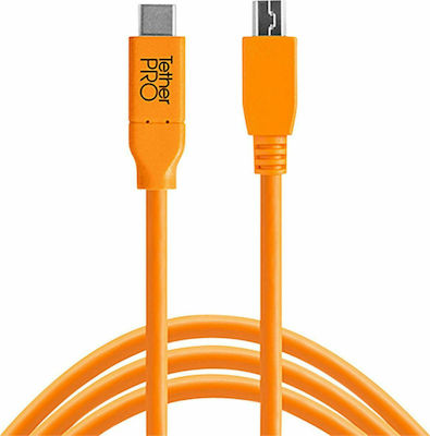 Tether Tools Regular USB 2.0 Cable USB-C male - mini USB-B male Πορτοκαλί 4,60m (CUC2415-ORG)