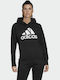 Adidas Badge Of Sport Γυναικείο Φούτερ με Κουκούλα Μαύρο