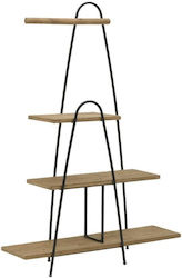 Floor Metal / MDF Bookcase Natural 115x33x163cm